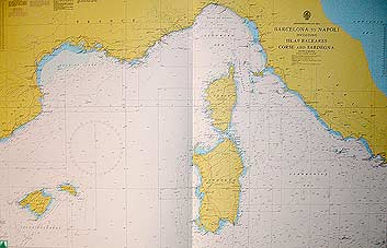 Barcelona to Napoli. Islas Baleares, Corse & Sardegna 1780 Barcelona to Napoli. Islas Baleares, Corse & Sardegna 1780
