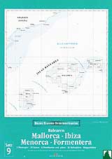 Balearic Islands. Islas Baleares. Set de cartas nauticas